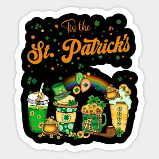 tis the st patricks day drink coffee Sticker